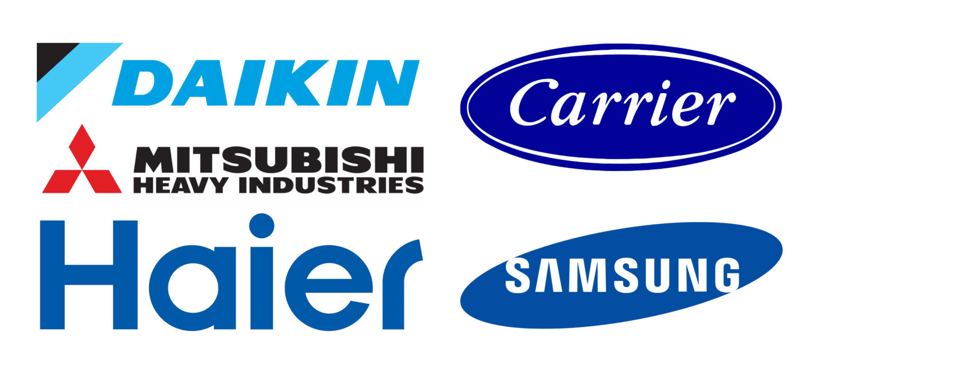 Daikin Mitsubishi Haier Carrier Samsung