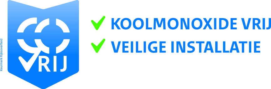 Logo CO Vrij Koolmonoxidevrij veilige installatie